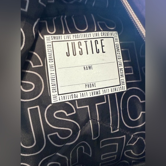 Justice™ Girls Nylon Multi Compartment 17” Backpack With Glitter Logo - Picture 8 of 14